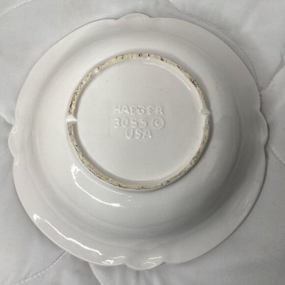 Royal Haeger White #3055 Serving Bowl With Pink Roses 10" Vintage Christmas Gift - Picture 4 of 6